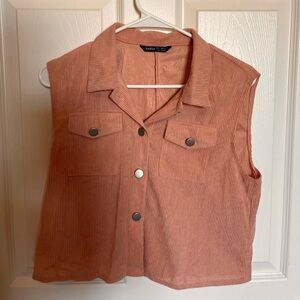 Pink corduroy vest